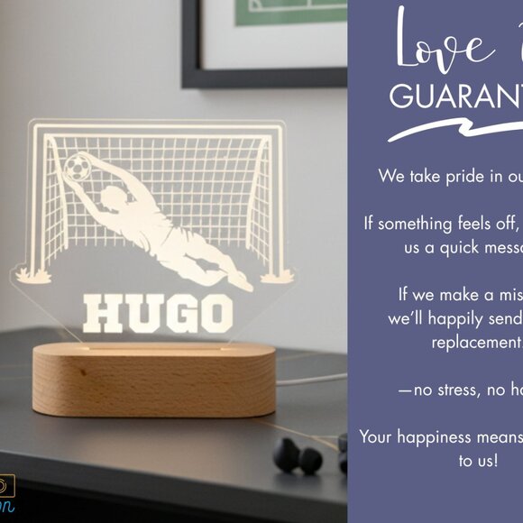 Personalized Soccer Night Light – Custom LED Lamp for Sports Fans - Picture 6 of 8